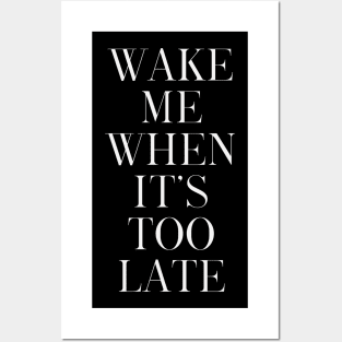 Wake me when it's too late Posters and Art